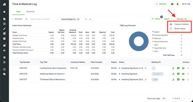 2026-03-06 Column Visibility