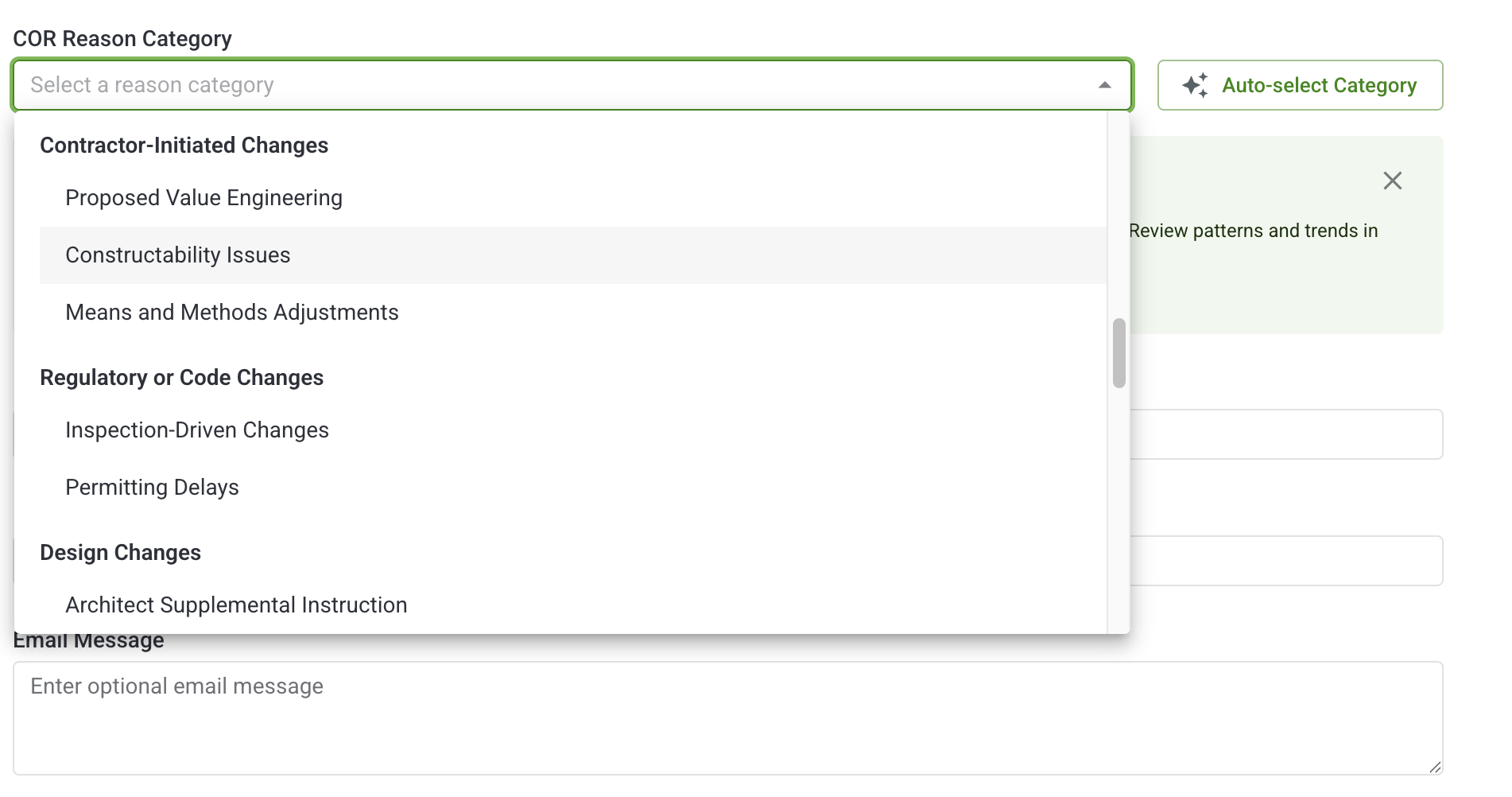 AI Reason Categories