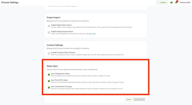 Status Sync Config