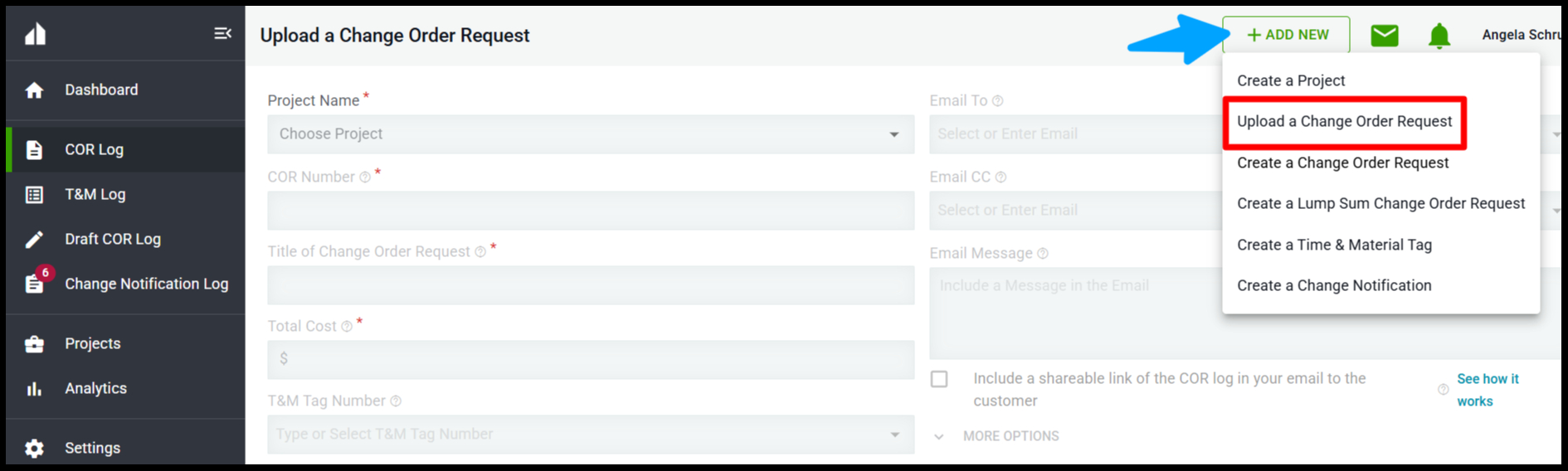 How to Upload a Change Order Request (COR)