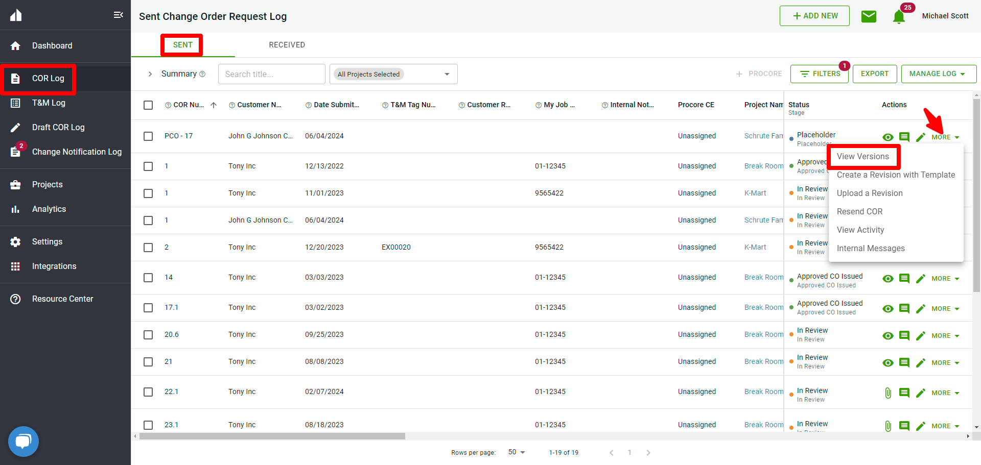 How to Delete a Change Order Request (COR)